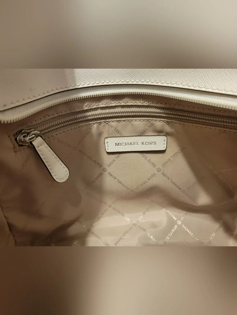 Michael Kors Chalk White Leather Tote and Wallet Set